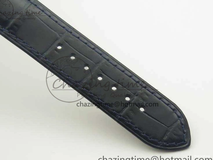 0514 Fashionable De Ville Prestige Real Power Reserve SS TW 1:1 Best Edition White Dial Blue Markers On Leather Strap A 8094